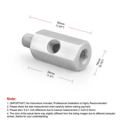 Oil Pressure Sensor Tee Adapter Turbo Supply Feed Line Gauge Female to 1/8 NPT Side Port Stainless Steel Hose T Fittings Tuck's Performance