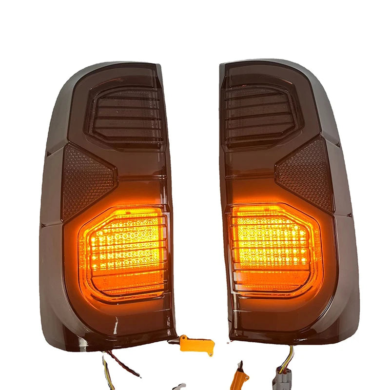 2PCS Rear LED Tail Lights Running +Brake +Reverse +Turn Signal Taillight Assembly For Toyota Hilux 2004-2015 Plug and Play Tuck's Performance