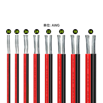 Twin Core Flat Cable - Red & Black, 16 to 30 AWG, 5m to 20m Tuck's Performance