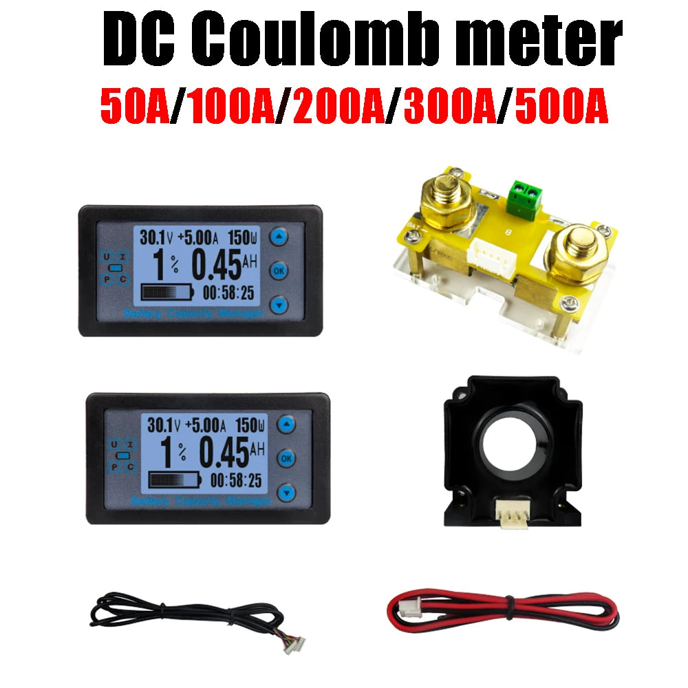 8V-120V Battery Coulomb Meter with 50A-500A Options image 1