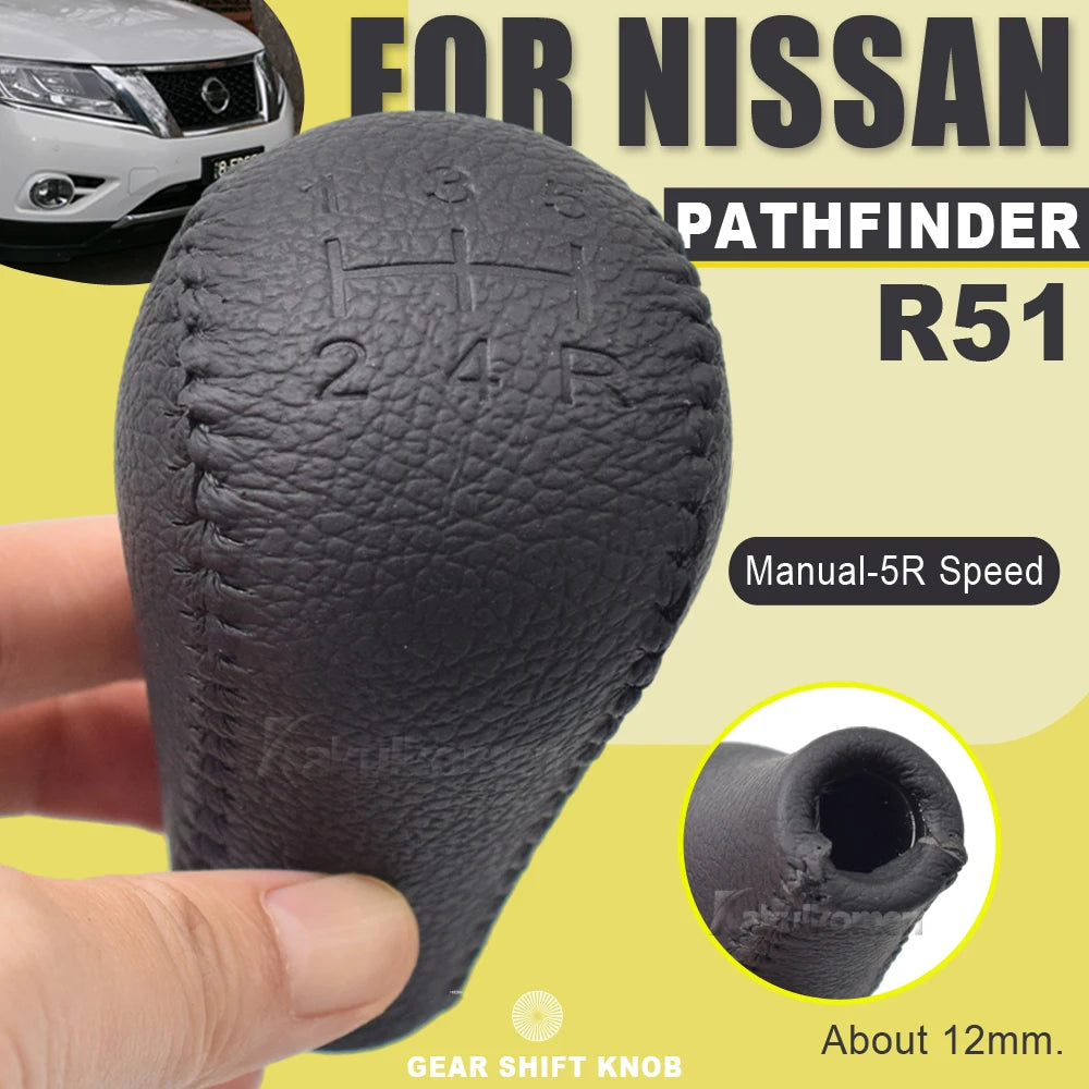 Manual 5/6 Speed Black Gear Shift Knob Handle Lever For NISSAN Navara D40 Frontier Double Cab 2005-2015/Pathfinder R51 2007-2019 Tuck's Performance