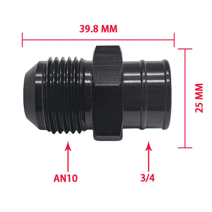 AN10 Male to 3/4" Hose Barb Valve Cover Port Adapter, Aluminum PCV Fitting with Rubber Grommet for GM LS Engine Swap Tuck's Performance