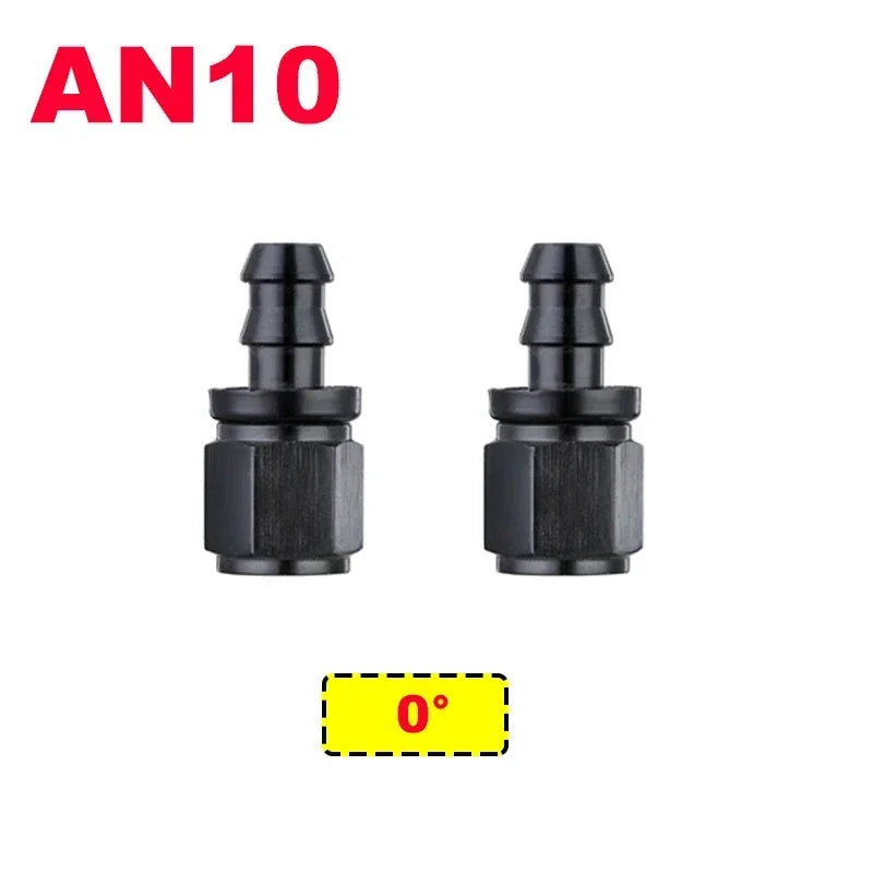 2X 4AN 6AN 8AN 10AN 12AN Oil Fuel Cooler Push-On Hose Fittings 0 45 90 180 Degree Push Lock Rubber Tube End Adapter Aluminum Tuck's Performance