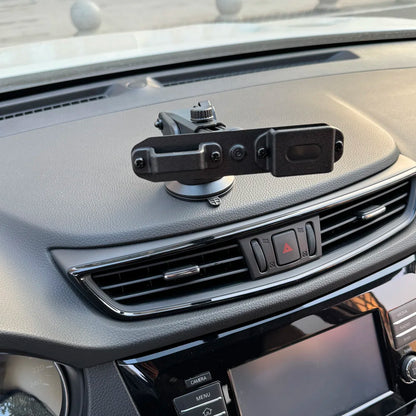 2-in-1 radio holder mounted on a car dashboard