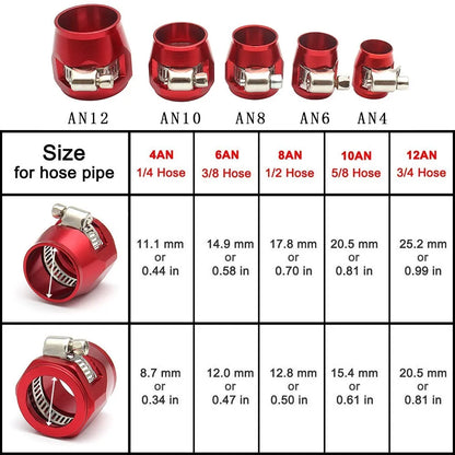 Fuel Line Hose Finisher AN4/AN6/AN8/AN10/AN12 Clamp Finisher Aluminum Car Modification Accessories Tuck's Performance