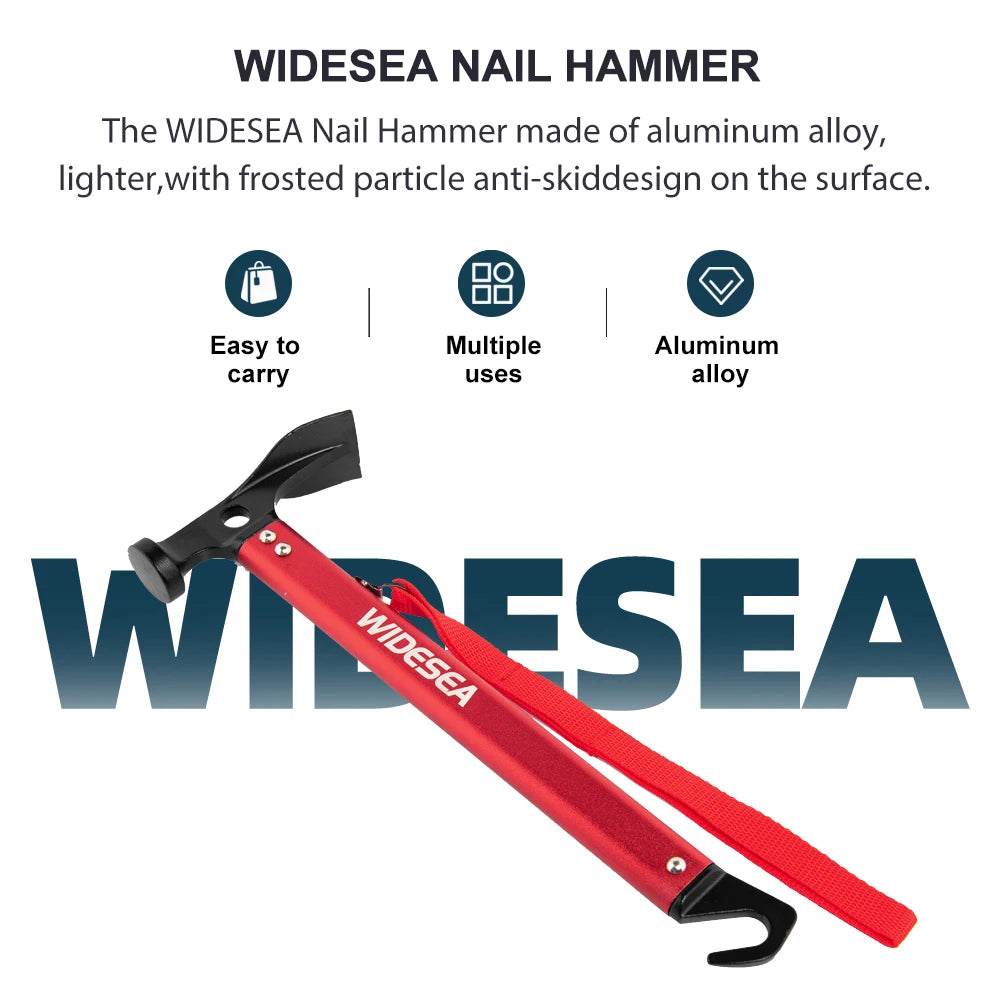 Widesea Aluminum Alloy Camping Nail Hammer Strong Durable Easy to Carry Multifunctional Hammer for Outdoor Tent Staking Backpack Tuck's Performance