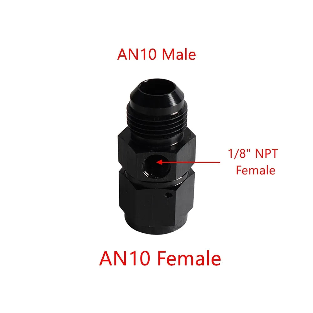 1PC Fuel Pressure Take Off Fitting AN6/AN8/AN10/AN12 Male to Female 1/8 NPT Swivel Joint Connection Gauge Port Hose Adapters Tuck's Performance