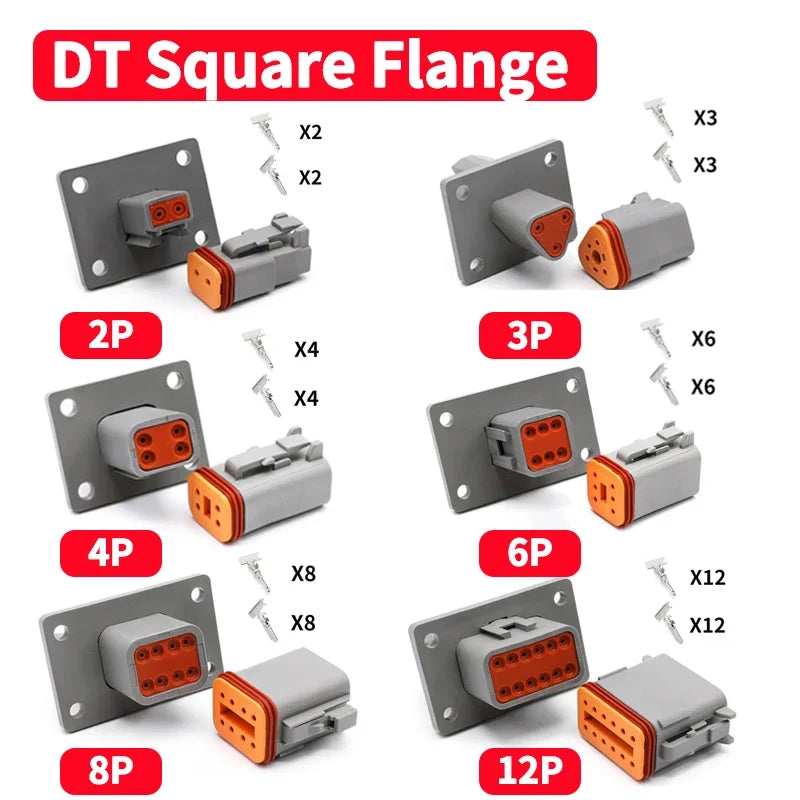 10/50/100 Sets Deutsch DTM/DT/DTP/DTF Automobile Connector Plug&Socket Male&Female Terminal DTM04-2/3/4/6/8/12 DTM06-2/3/4/6/8S Tuck's Performance