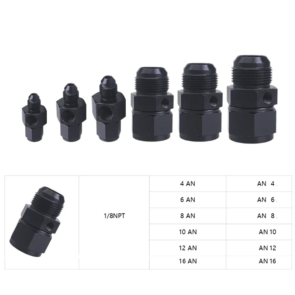 Universal Fuel Pressure Gauge Liquid 0-100psi Oil Press Gauge 1/8" NPT with Fuel Pressure Take Off Fitting AN6 AN8 AN10 Adapter Tuck's Performance