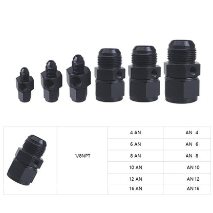 Universal Fuel Pressure Gauge Liquid 0-100psi Oil Press Gauge 1/8" NPT with Fuel Pressure Take Off Fitting AN6 AN8 AN10 Adapter Tuck's Performance