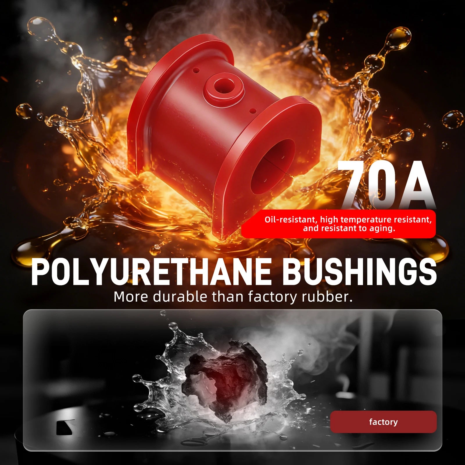 Black 70A polyurethane sway bar bush