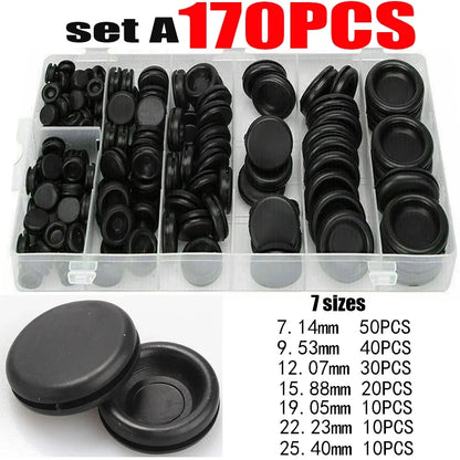 170/200/400pcs Rubber Grommet Assortment Firewall Hole Electrical Wire Grommet Gasket Kit for Wire Plug and Cable 7-25mm o ring Tuck's Performance