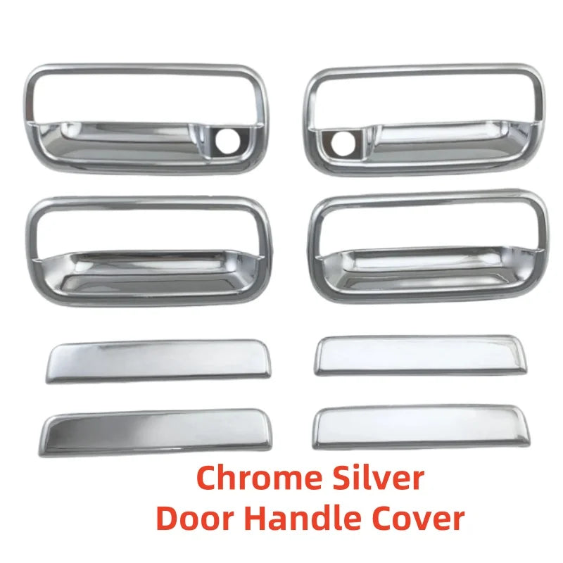 Chrome door handle covers 4 handles and 4 bowls