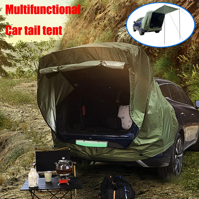 Outdoor Car Rear Tent Camping Picnic Car Rear Tent with Canopy Car Rear Extension Tent Sunshine-Proof Rain-Proof Car Rear Tent Tuck's Performance