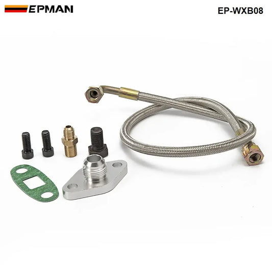 EPMAN Single Turbo Oil Feed Line Kit Flange For Toyota Supra 1JZGTE 2JZGTE 1JZ/2JZ EP-WXB08 Tuck's Performance