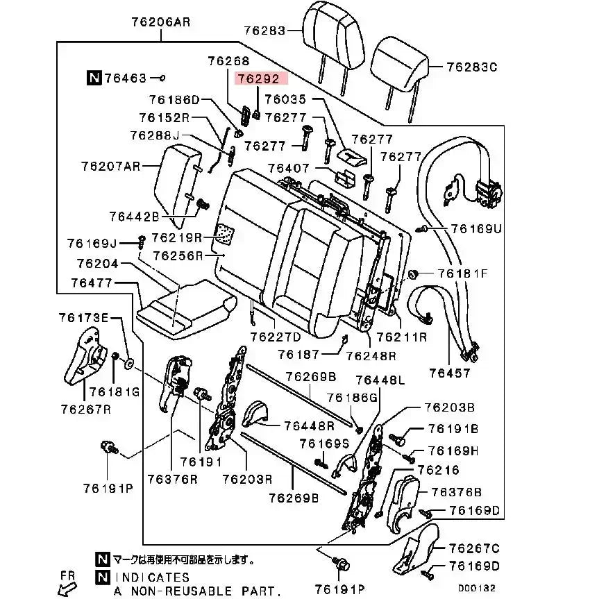 Pajero seat switch surround