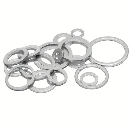 Aluminium Crush Washer Kit 200 Piece, 7 Sizes M6 to M16 for Sump Plugs and Fittings Tucks Performance