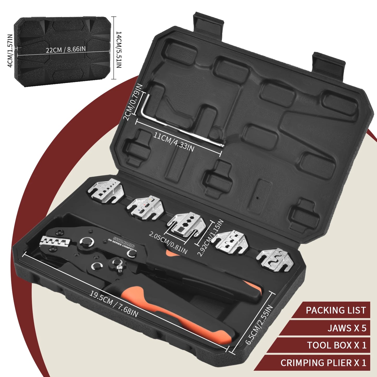 Ratchet Crimping Tool Kit with Interchangeable Jaws - product image 4