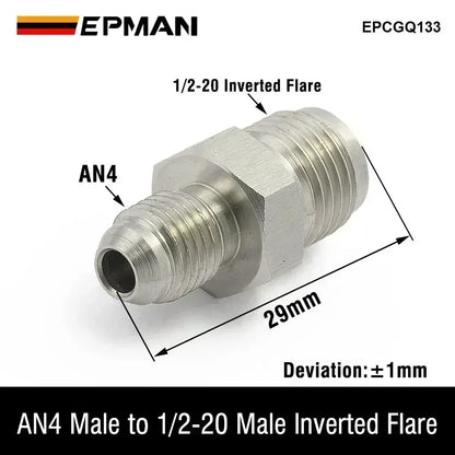 EPMAN Inverted Flare Fitting Turbo Oil Feed Adapter To Male AN3 AN4 Stainless Steel 304 EPCGQ161 Tuck's Performance