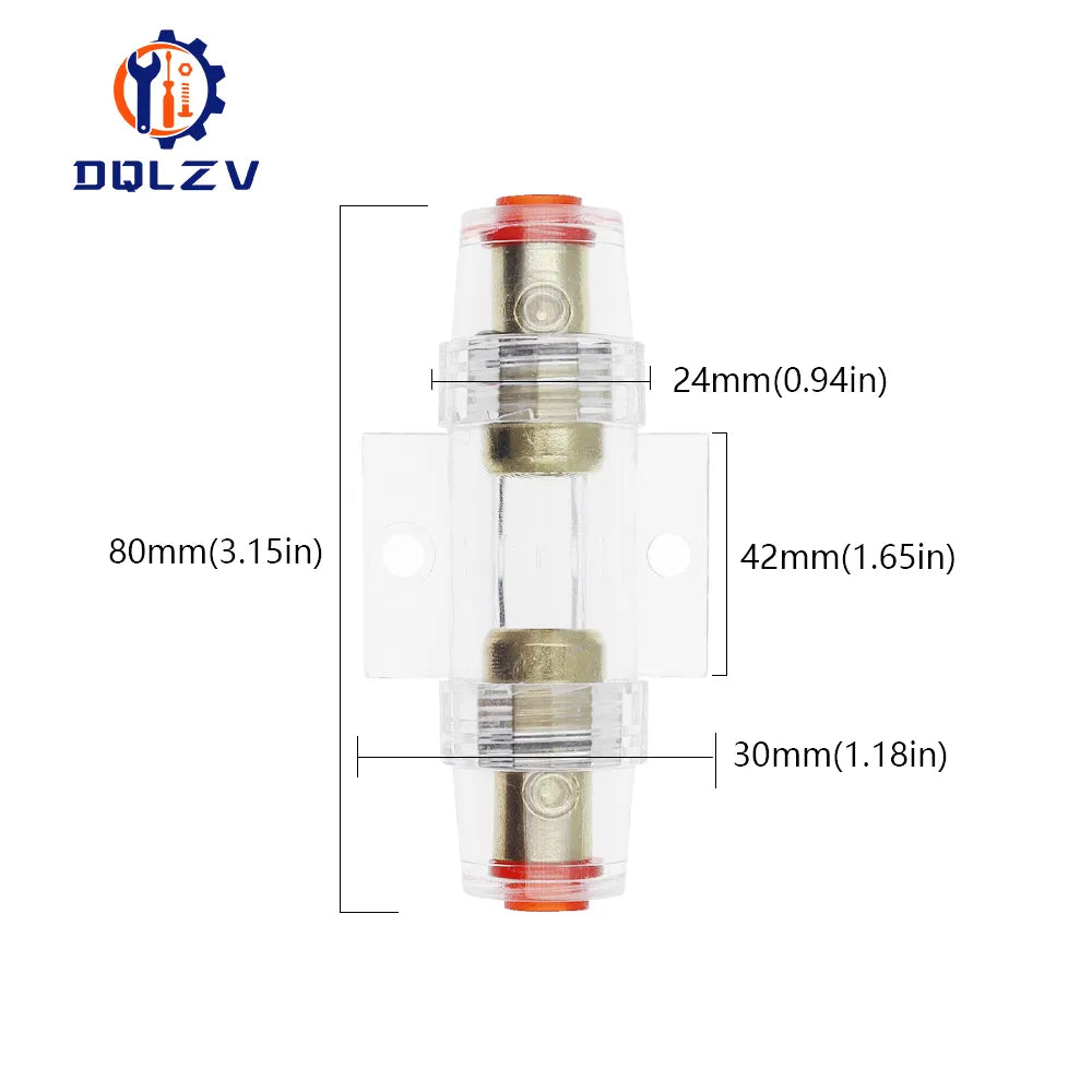 Fuse Holder  Subwoofer Audio In Line AMP Amplifier Cable Gauge Gold Plated.