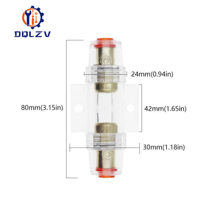 Fuse Holder  Subwoofer Audio In Line AMP Amplifier Cable Gauge Gold Plated.