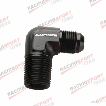 AN3 AN4 AN6 AN8 AN10 AN12 Male Flare To 1/8" 1/4" 3/8" NPT Adapter 90 Degree Tube Hose Fitting Tuck's Performance