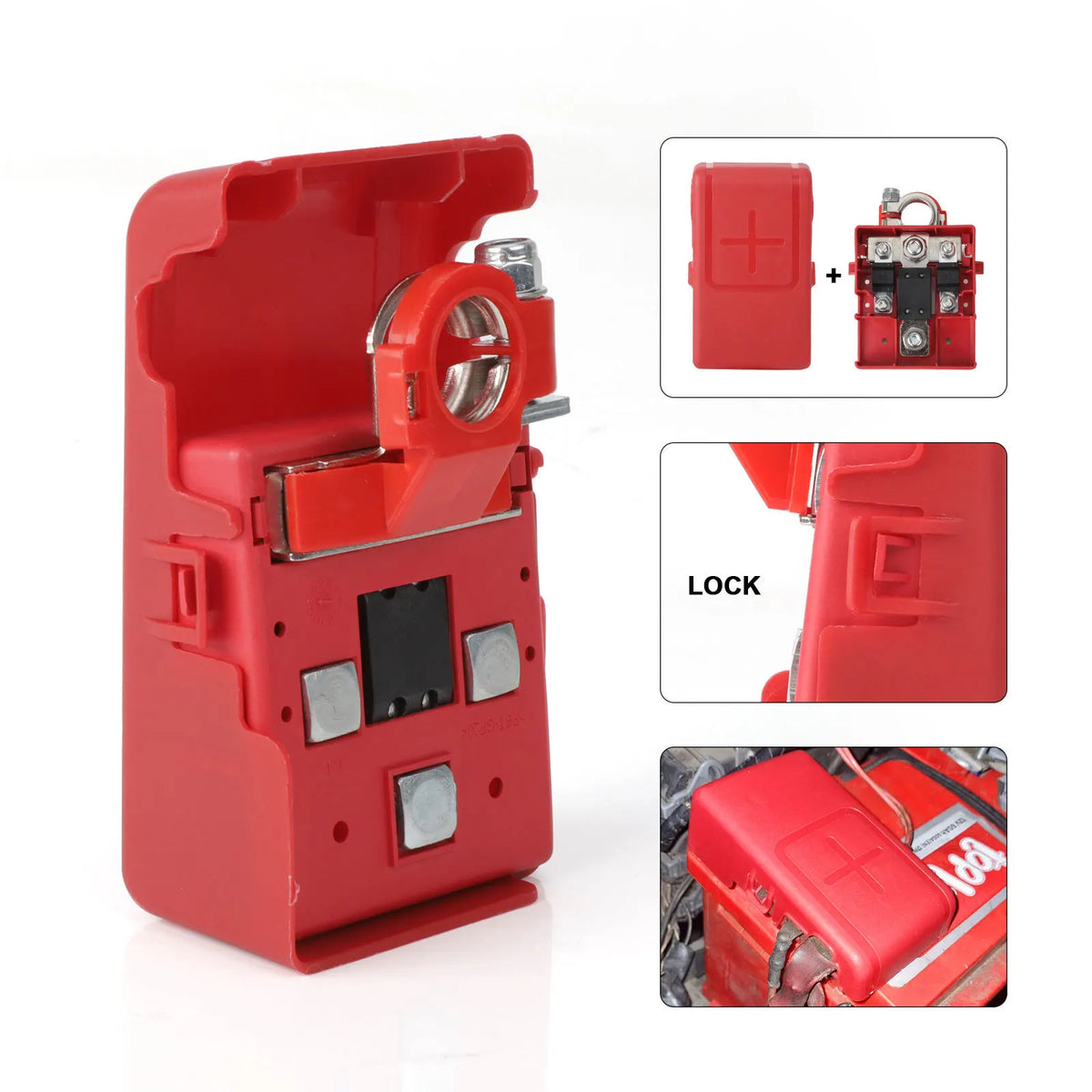 Fused Battery Distribution Terminal (32V 400A) – Quick-Connect Positive Post 3-Way Outlet – M8 + 2x M5 Studs Tuck's Performance