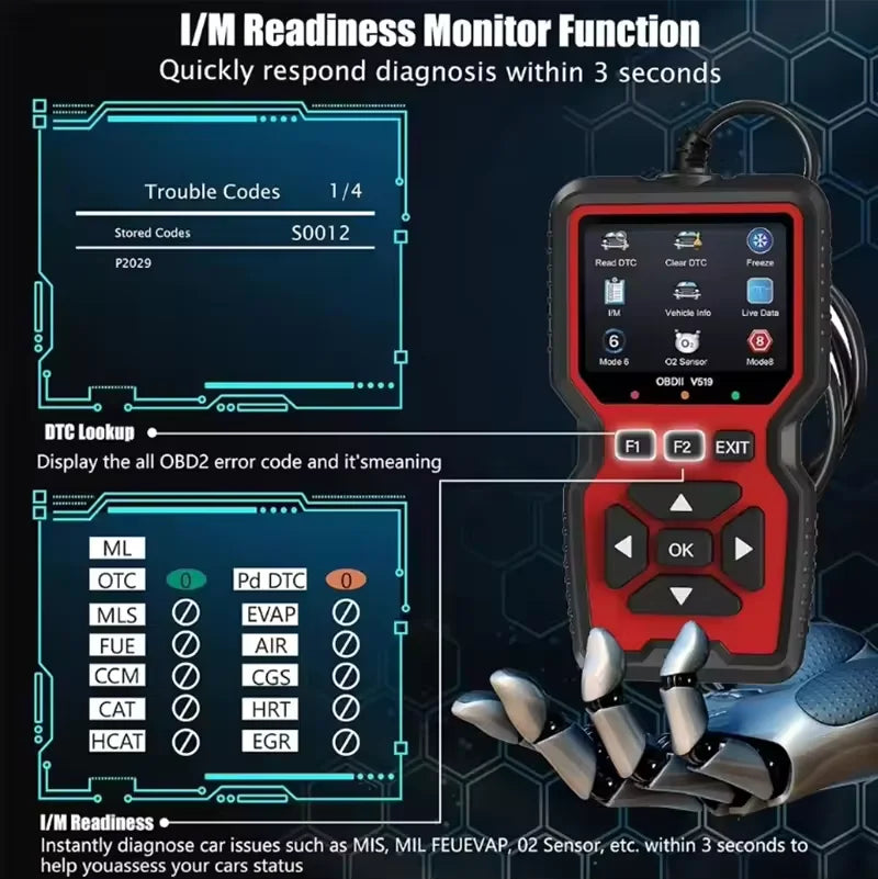 V519 OBD2 Diagnostic Scanner & Voltage Tester - product image 4