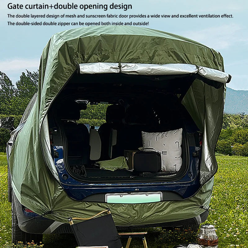 Outdoor Car Rear Tent Camping Picnic Car Rear Tent with Canopy Car Rear Extension Tent Sunshine-Proof Rain-Proof Car Rear Tent Tuck's Performance