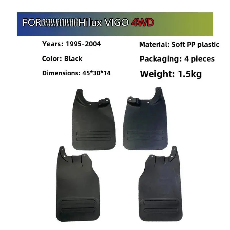 Soft Rubber Mud Flaps Mudguards – Toyota Hilux 1995–2004 (Front & Rear Set) Tuck's Performance