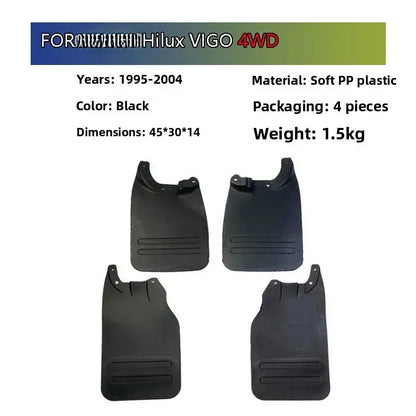 Soft Rubber Mud Flaps Mudguards – Toyota Hilux 1995–2004 (Front & Rear Set) Tuck's Performance