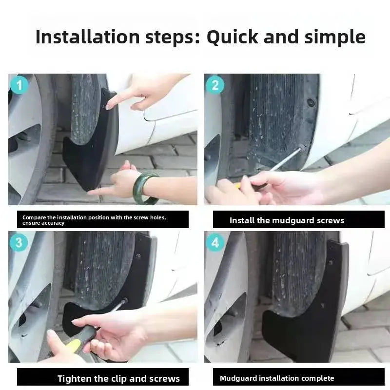 Soft Rubber Mud Flaps Mudguards – Toyota Hilux 1995–2004 (Front & Rear Set) Tuck's Performance