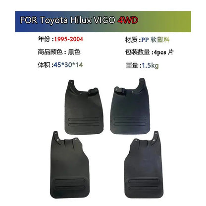 Soft Rubber Mud Flaps Mudguards – Toyota Hilux 1995–2004 (Front & Rear Set) Tuck's Performance