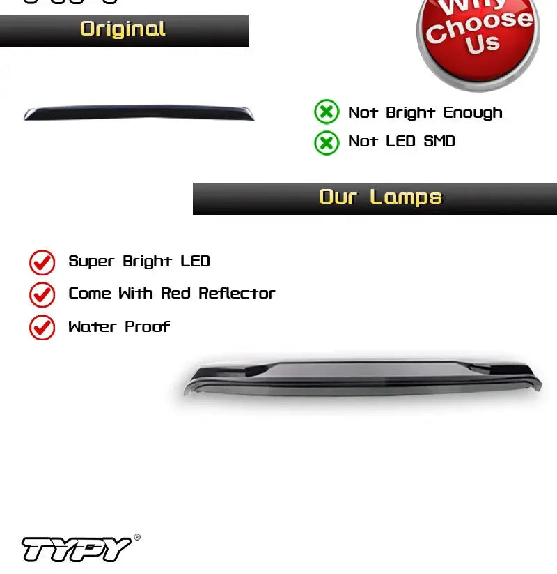 TYPY Car Tail Wing with LED Turn Signal Light for Toyota Land Cruiser LC200 2008-2021 Modified Spoiler Auto Accessories Tuck's Performance