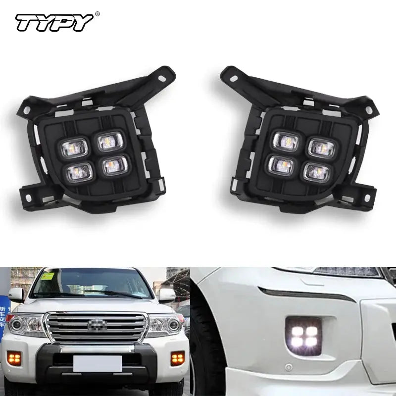 TYPY LED Front bumper fog light foglights Turn signal light day light For Toyota Land Cruiser FJ200 LC200 2012 2013 2014 2015 Tuck's Performance