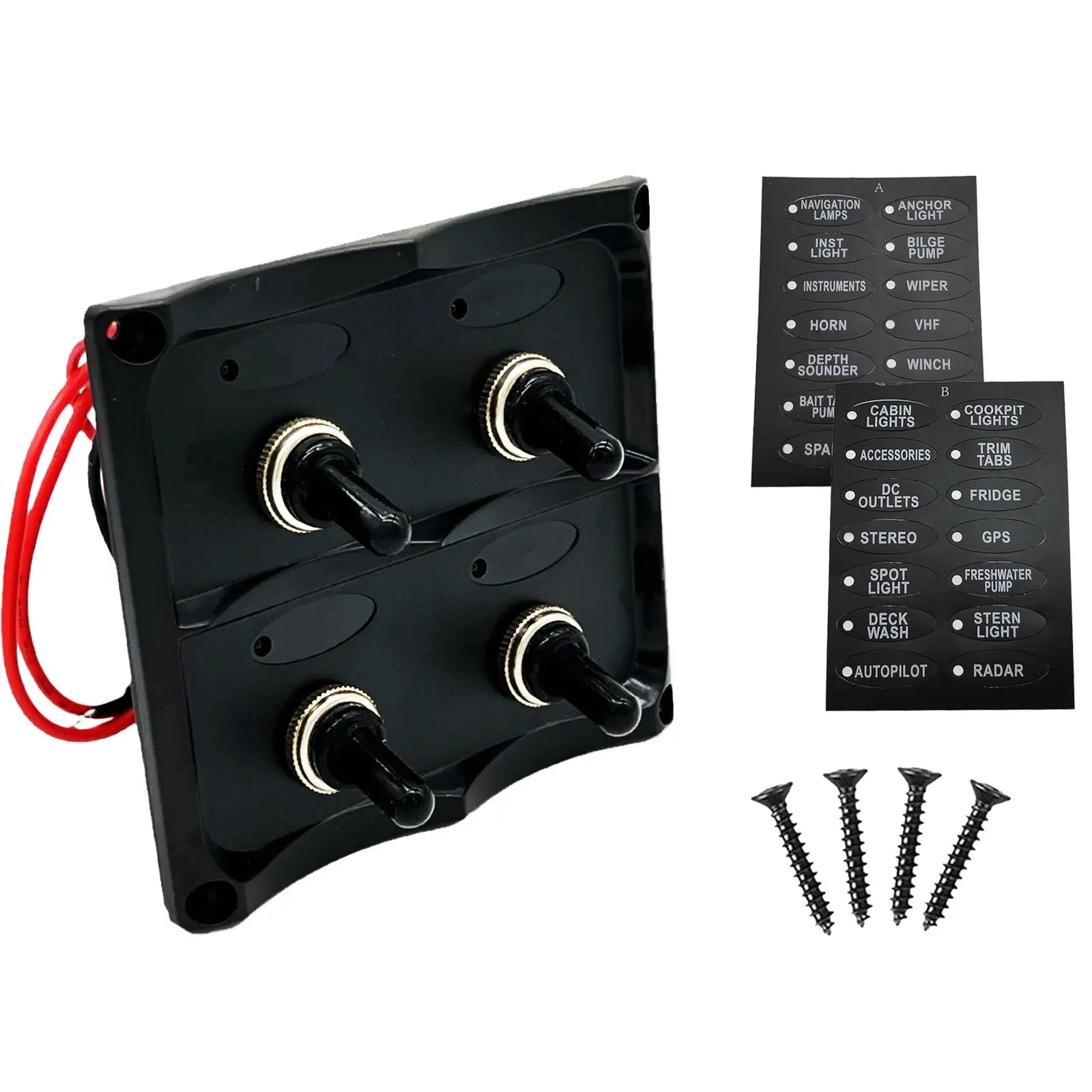 Toggle Switch Panel Rocker Switch Panel 12V Waterproof Voltmeter Cigarette Lighter Socket Circuit Breaker Tuck's Performance
