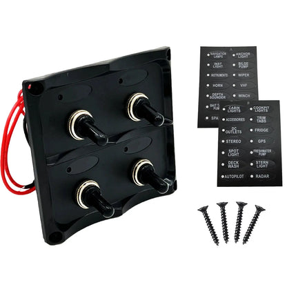 Toggle Switch Panel Rocker Switch Panel 12V Waterproof Voltmeter Cigarette Lighter Socket Circuit Breaker Tuck's Performance