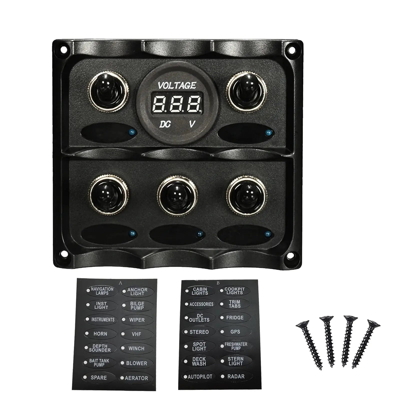 Toggle Switch Panel Rocker Switch Panel 12V Waterproof Voltmeter Cigarette Lighter Socket Circuit Breaker Tuck's Performance