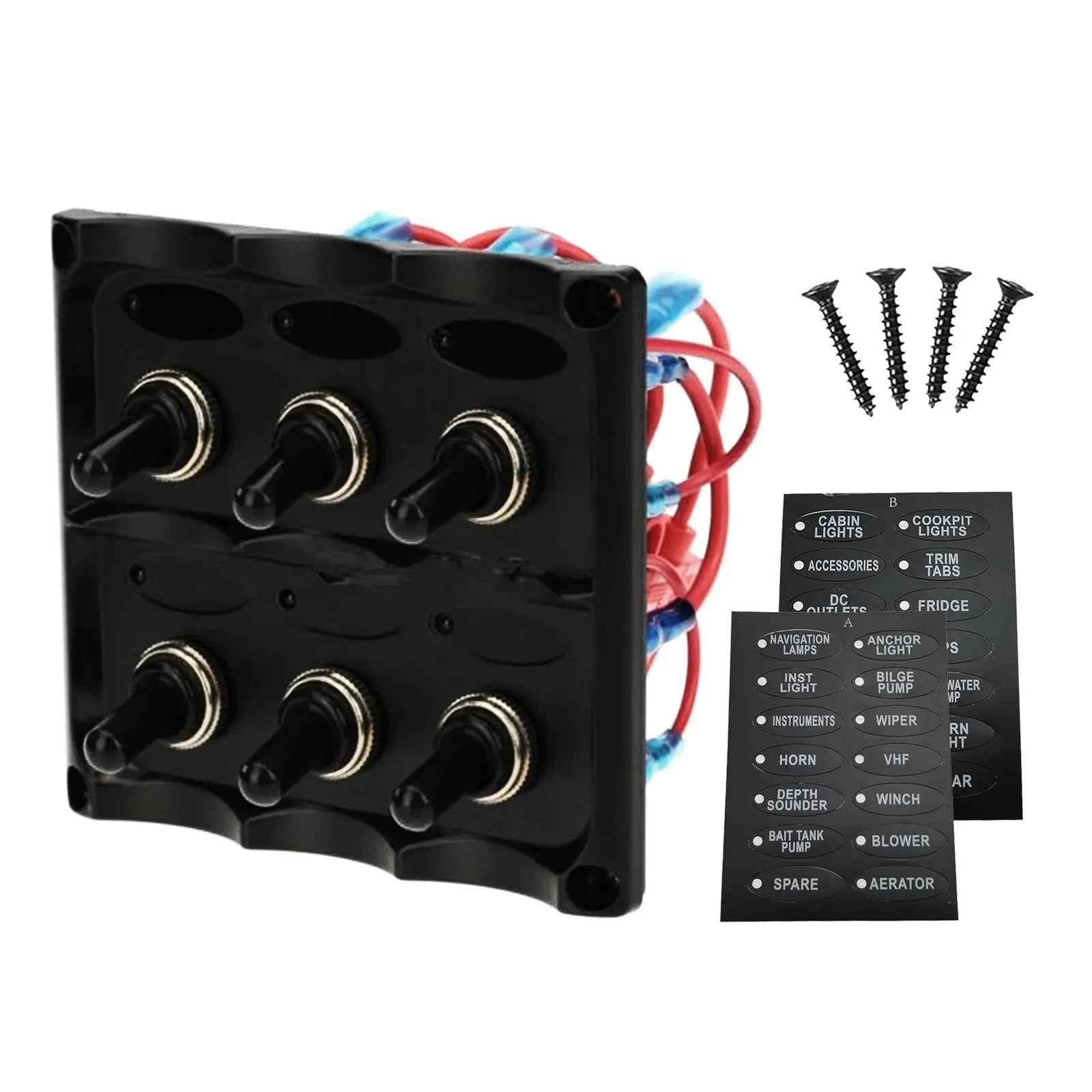 Toggle Switch Panel Rocker Switch Panel 12V Waterproof Voltmeter Cigarette Lighter Socket Circuit Breaker Tuck's Performance