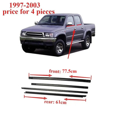 Toyota Hilux 1997–2003 Outer Window Weatherstrip Set – 4 Door Glass Rubber Seals Tuck's Performance