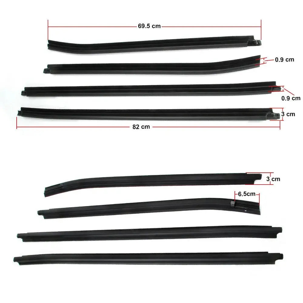 Hilux Window Moulding Trims – 4PCS Weatherstrip Kit for SR5 VIGO MK6 2005–2015 Tuck's Performance