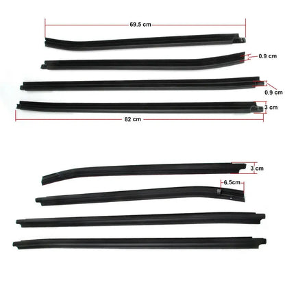 Hilux Window Moulding Trims – 4PCS Weatherstrip Kit for SR5 VIGO MK6 2005–2015 Tuck's Performance