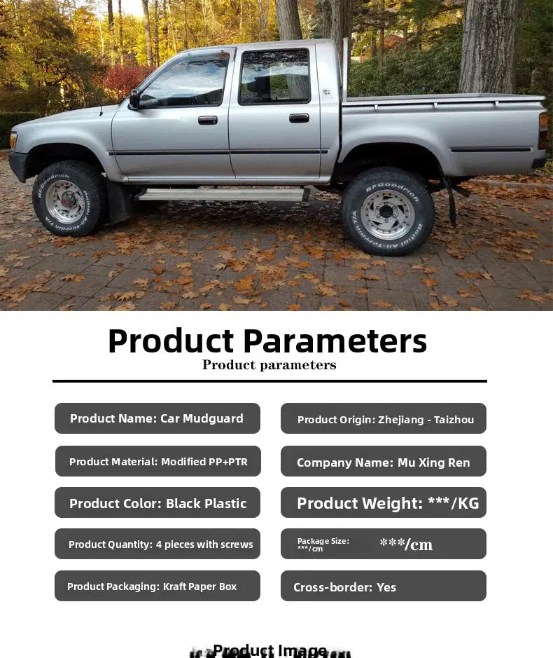 Toyota Hilux Mudguards Splash Guards Set – Front & Rear – Heavy Duty  (1988–2004) Tuck's Performance