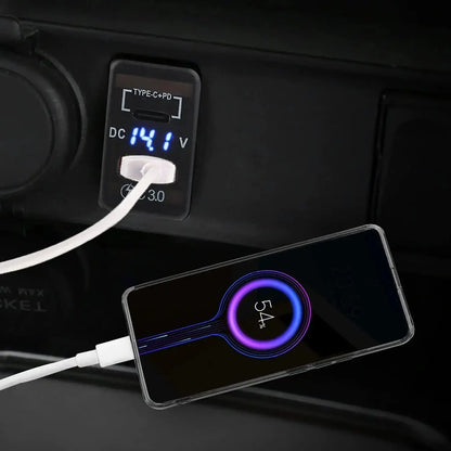 USB Car Charger Socket Quick Charge 3.0 & PD USB C Port Power Outlet Adapter for 12V/24V Toyota Vehicles Tuck's Performance