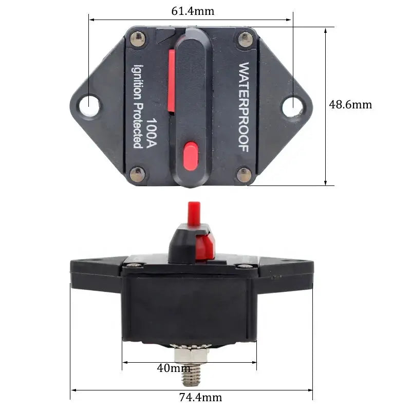 Universal 12V–48V High-Amp Manual Reset Circuit Breaker (100A / 150A / 200A / 300A) Tuck's Performance