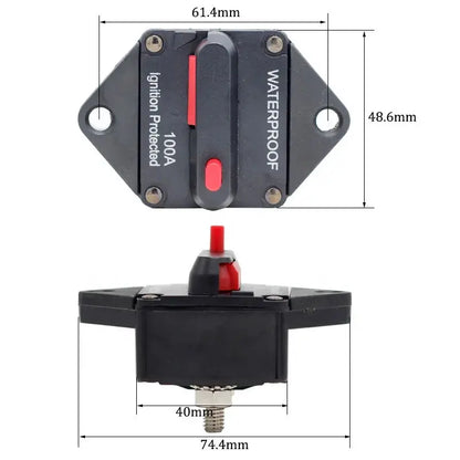 Universal 12V–48V High-Amp Manual Reset Circuit Breaker (100A / 150A / 200A / 300A) Tuck's Performance