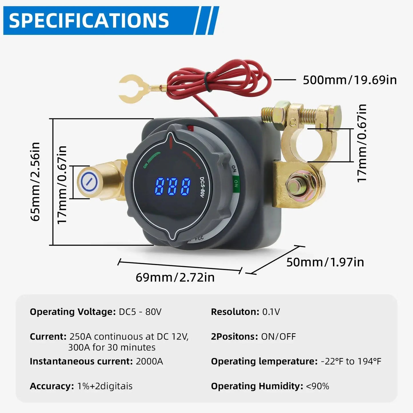 Universal 12V–48V High-Amp Manual Reset Circuit Breaker (100A / 150A / 200A / 300A) - Tuck's Performance