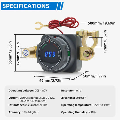 Universal 12V–48V High-Amp Manual Reset Circuit Breaker (100A / 150A / 200A / 300A) - Tuck's Performance