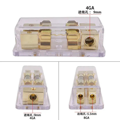 Universal AGU Fuse Holder Distribution Block – 1 In / 2–4 Out (60A High-Current) Tuck's Performance