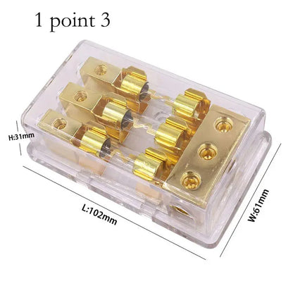 Universal AGU Fuse Holder Distribution Block – 1 In / 2–4 Out (60A High-Current) Tuck's Performance